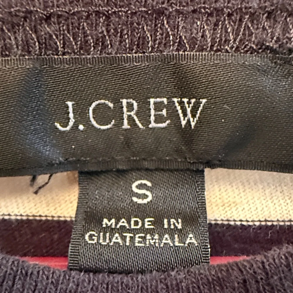 J. Crew Women's  Black and Cream Striped Top size S